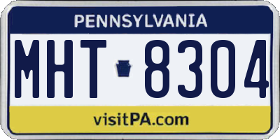 PA license plate MHT8304