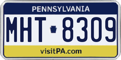 PA license plate MHT8309