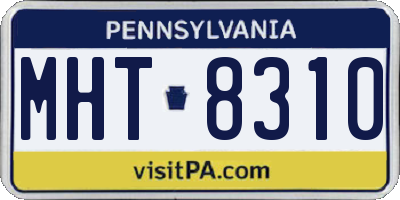 PA license plate MHT8310