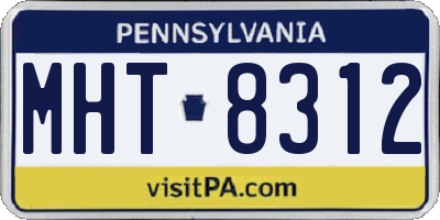 PA license plate MHT8312