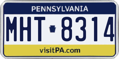 PA license plate MHT8314