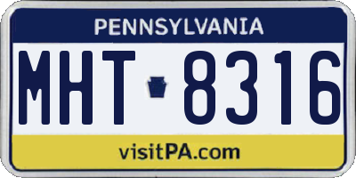 PA license plate MHT8316