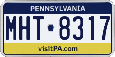 PA license plate MHT8317