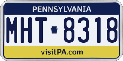 PA license plate MHT8318