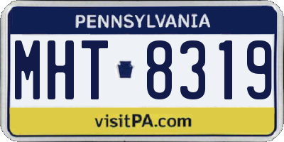 PA license plate MHT8319