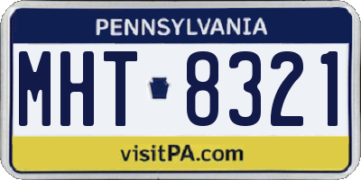 PA license plate MHT8321