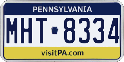 PA license plate MHT8334