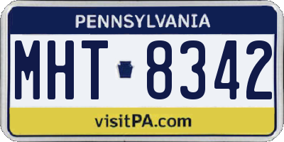 PA license plate MHT8342