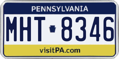 PA license plate MHT8346