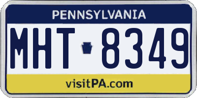 PA license plate MHT8349