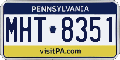 PA license plate MHT8351
