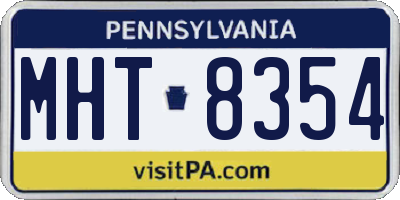 PA license plate MHT8354