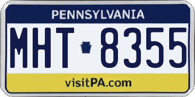 PA license plate MHT8355