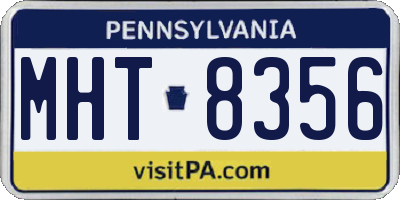 PA license plate MHT8356