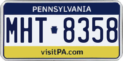PA license plate MHT8358