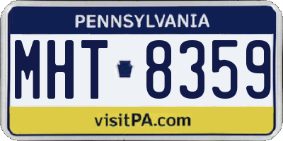 PA license plate MHT8359