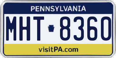 PA license plate MHT8360