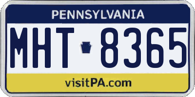 PA license plate MHT8365