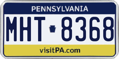 PA license plate MHT8368