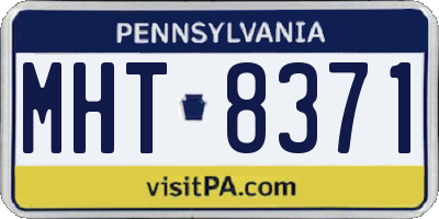PA license plate MHT8371