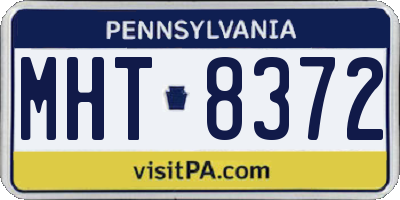 PA license plate MHT8372