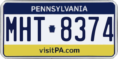 PA license plate MHT8374