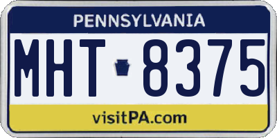 PA license plate MHT8375