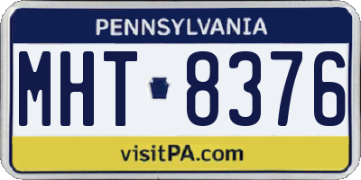 PA license plate MHT8376