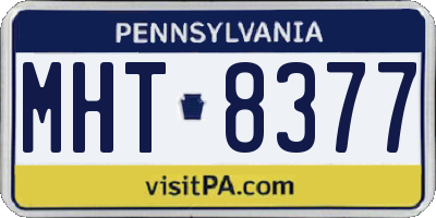 PA license plate MHT8377