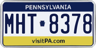 PA license plate MHT8378
