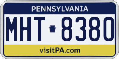 PA license plate MHT8380