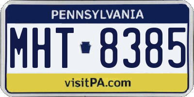 PA license plate MHT8385
