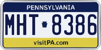 PA license plate MHT8386
