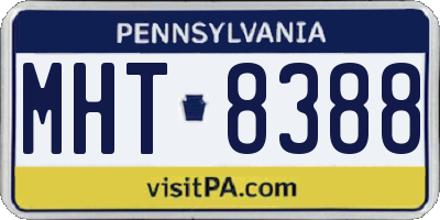 PA license plate MHT8388