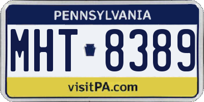 PA license plate MHT8389