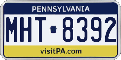 PA license plate MHT8392