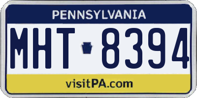 PA license plate MHT8394