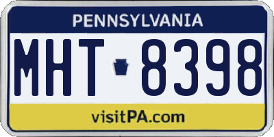 PA license plate MHT8398