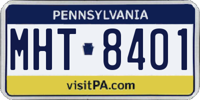 PA license plate MHT8401
