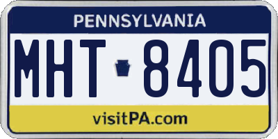 PA license plate MHT8405