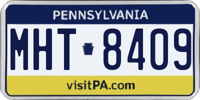 PA license plate MHT8409