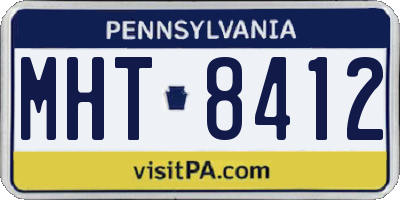 PA license plate MHT8412