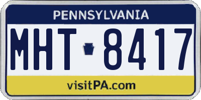 PA license plate MHT8417