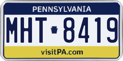 PA license plate MHT8419