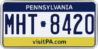 PA license plate MHT8420