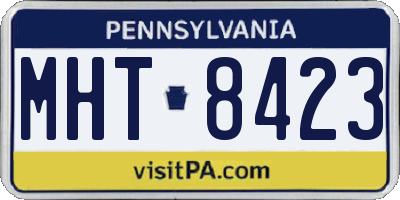 PA license plate MHT8423