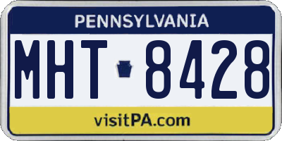 PA license plate MHT8428