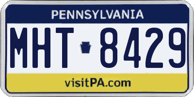 PA license plate MHT8429