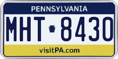 PA license plate MHT8430