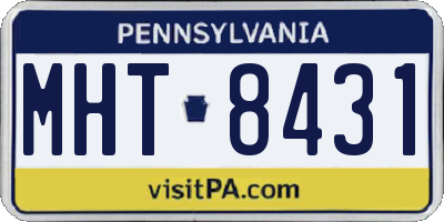 PA license plate MHT8431